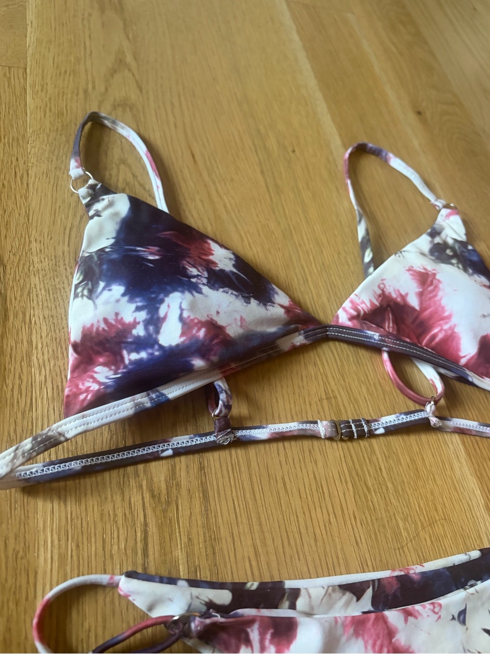 Tie-Dye Triangle Bikini Set - Pink & Purple - Picture 2 of 3